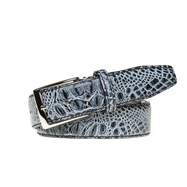 Shadow Mock Crocodile Leather Belt by Roger Ximenez: Bespoke Belts and Leather Accessories, handmade leather goods detail photo 3