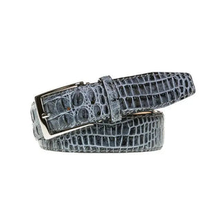 Shadow Mock Crocodile Leather Belt by Roger Ximenez: Bespoke Belts and Leather Accessories, handmade leather goods detail photo 6