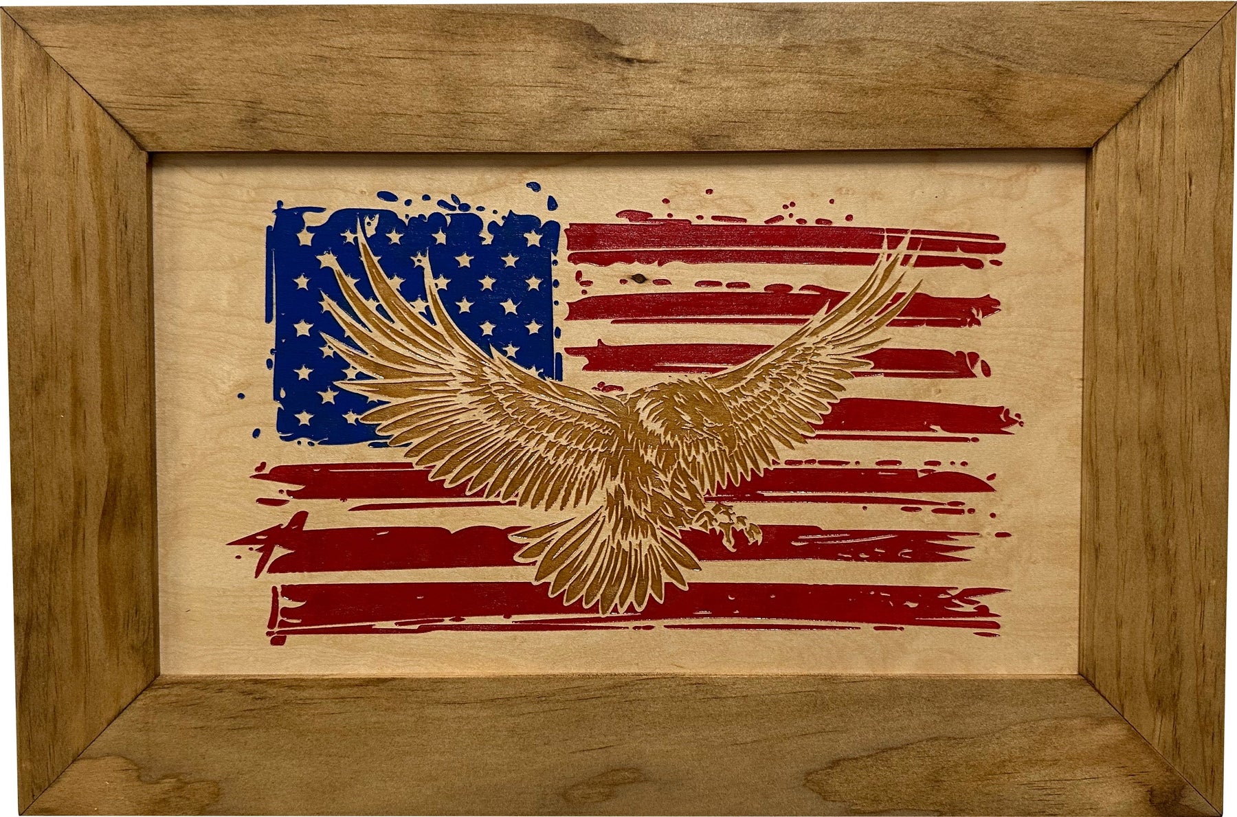 Bald Eagle & American Flag Patriotic Decorative Wall-Mounted Secure Gun Cabinet by Bellewood Designs, Southern home decor detail photo 3