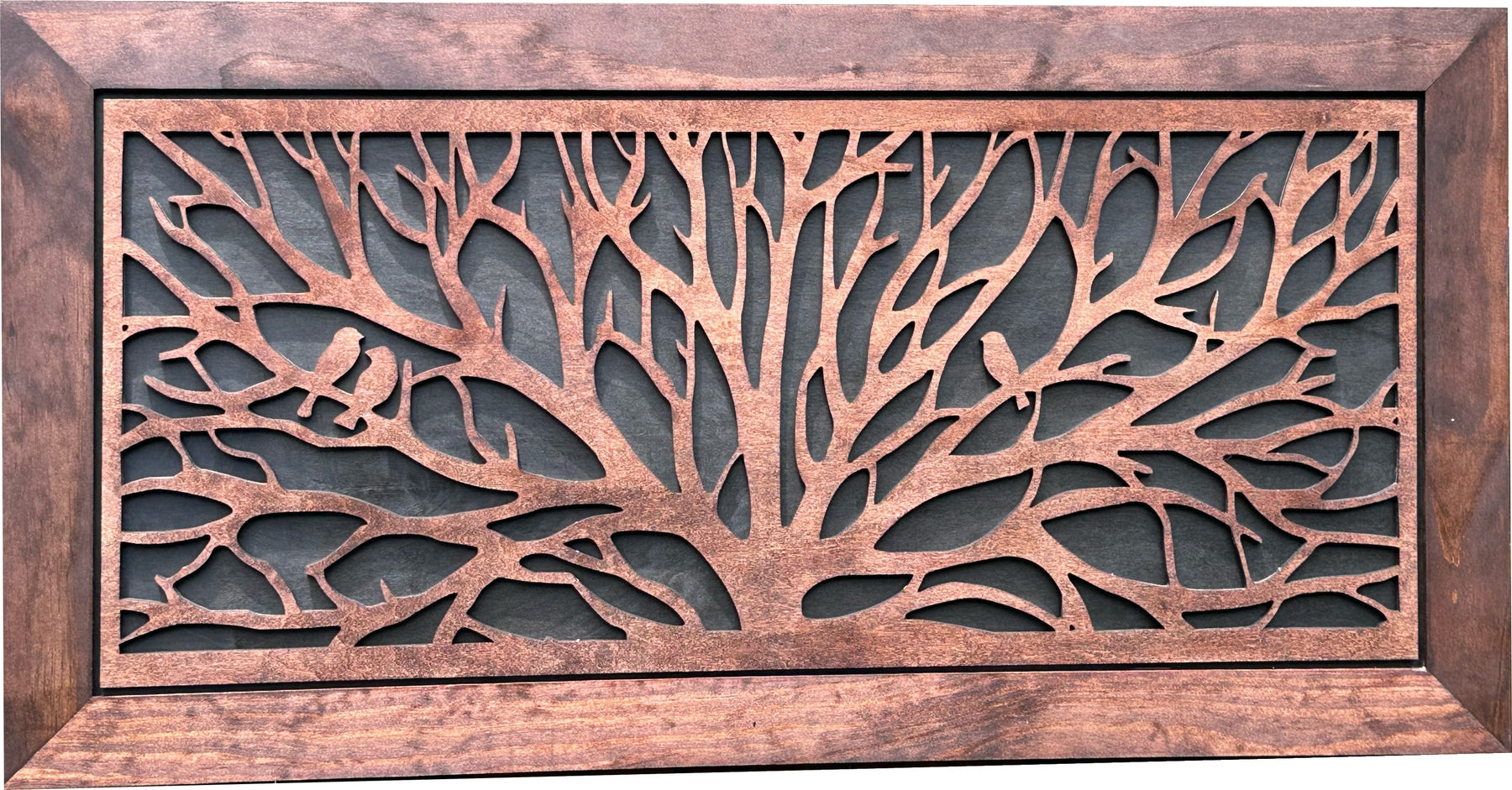 Birds in a Tree Large Gun Concealment Decor - Handcrafted Wooden Gun Cabinets - Gun Shelf Hidden Storage for Rifles, Shotguns, & Handguns - Quick Acce by Bellewood Designs
