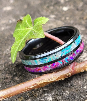 Side by Side Memorial Ring by Cotton Street Art Company, handmade jewelry detail photo 5