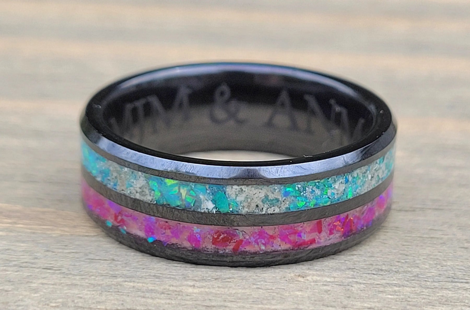 Side by Side Memorial Ring by Cotton Street Art Company, handmade jewelry detail photo 7