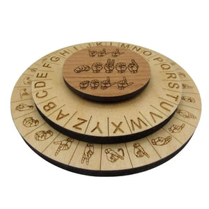 Sign Language Cipher Wheel - ASL Decoder Disk Escape Room Prop by Creative Escape Rooms, Southern home decor main product photo