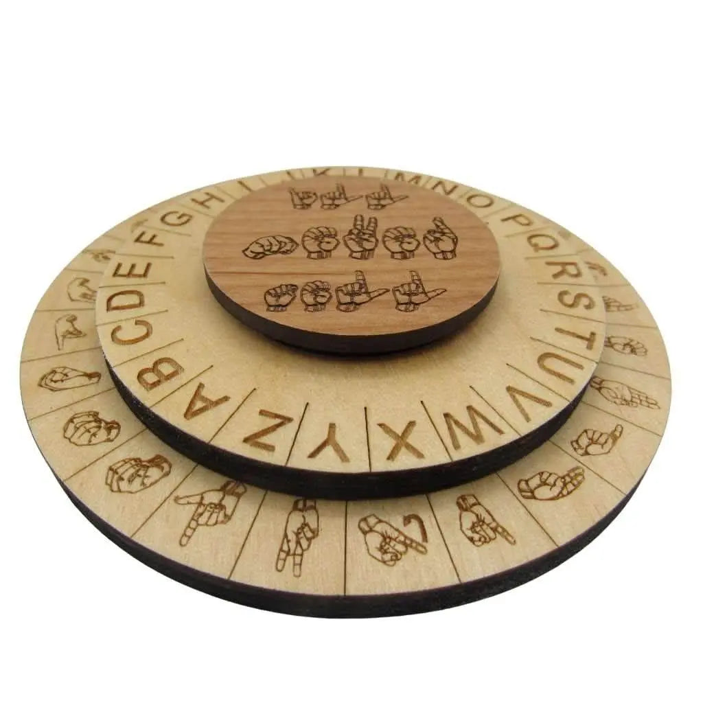Sign Language Cipher Wheel - ASL Decoder Disk Escape Room Prop by Creative Escape Rooms, Southern home decor detail photo 2