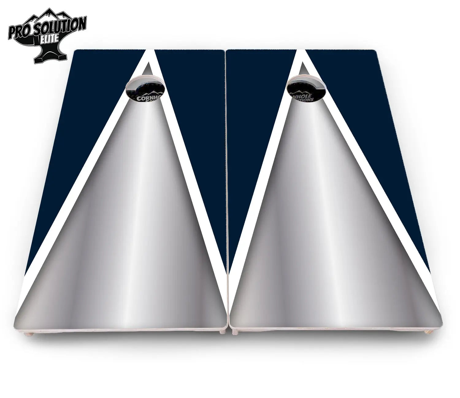 Silver/Blue Triangle Cornhole Boards - Pro Solution Elite Series by Cornhole Solutions, custom cornhole board detail photo 4