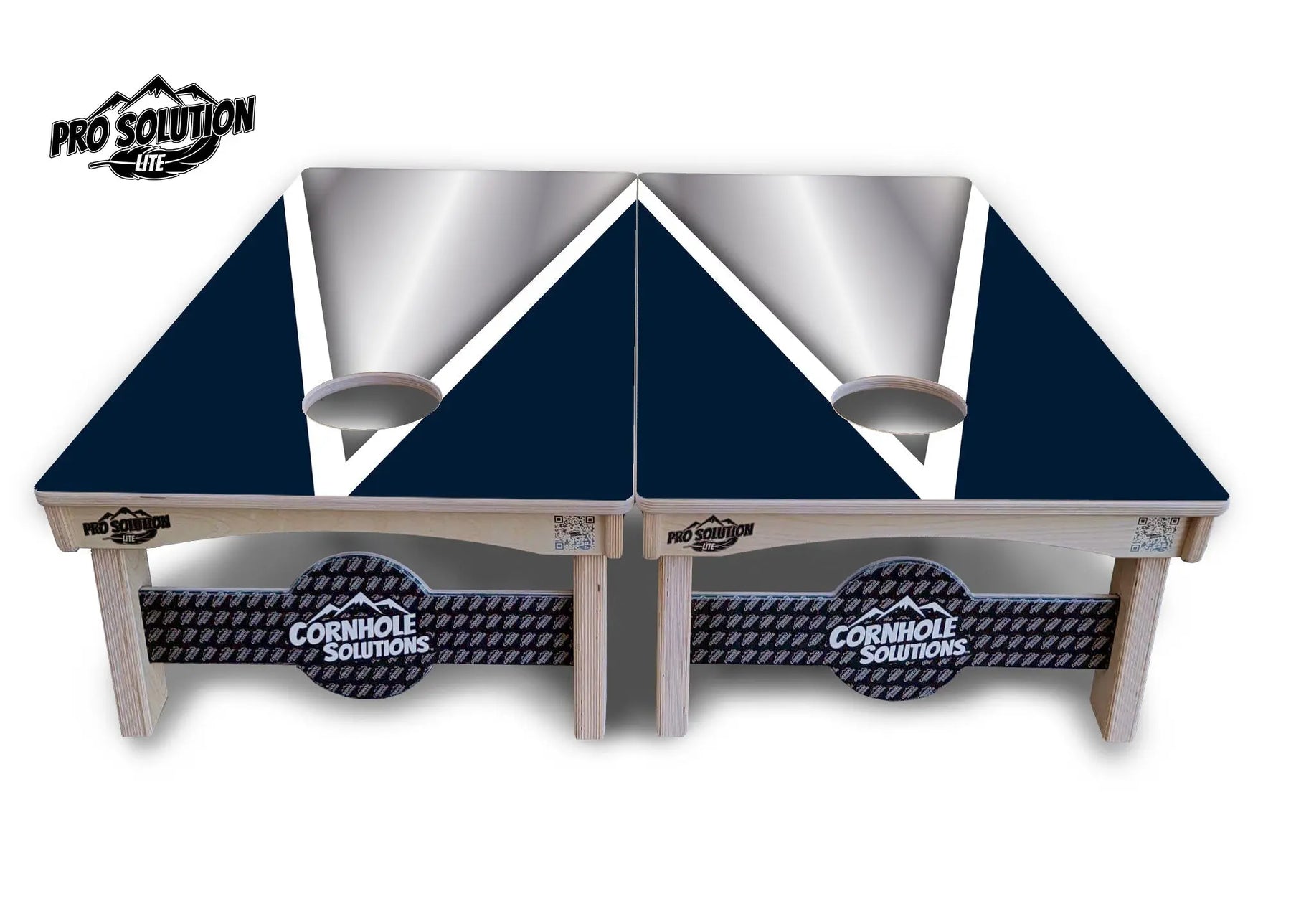 Silver/Blue Triangle Cornhole Boards - Pro Solution Lite Series by Cornhole Solutions, custom cornhole board detail photo 3
