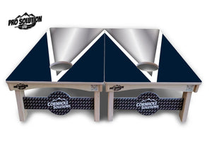 Silver/Blue Triangle Cornhole Boards - Pro Solution Lite Series by Cornhole Solutions, custom cornhole board detail photo 3