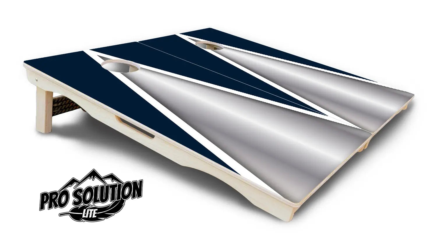 Silver/Blue Triangle Cornhole Boards - Pro Solution Lite Series by Cornhole Solutions, custom cornhole board detail photo 5