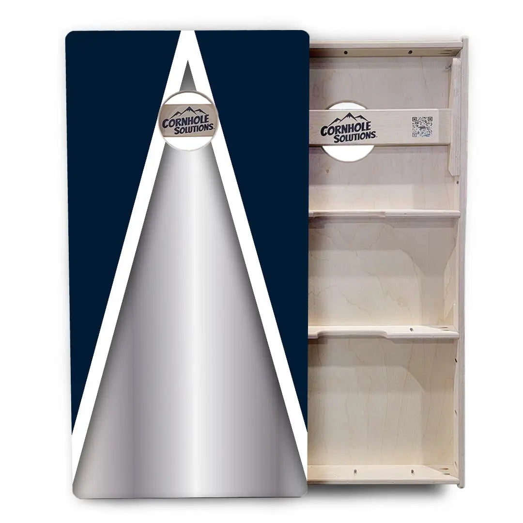Silver/Blue Triangle Cornhole Boards - Professional Tournament Series by Cornhole Solutions, custom cornhole board detail photo 4