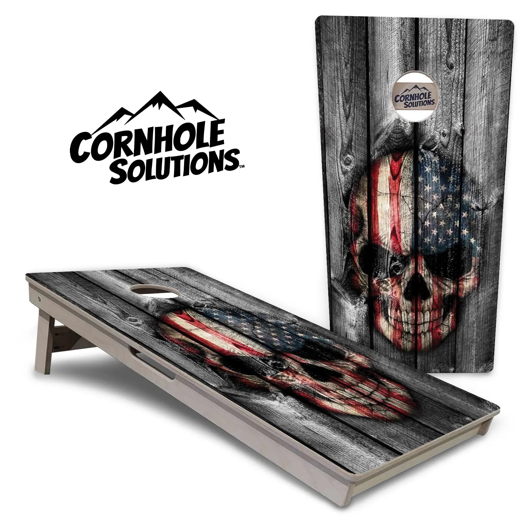 Skull Flag Design Cornhole Boards - Professional Tournament Series by Cornhole Solutions, Southern home decor main product photo