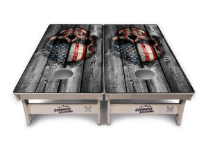 Skull Flag Design Cornhole Boards - Professional Tournament Series by Cornhole Solutions, Southern home decor detail photo 2