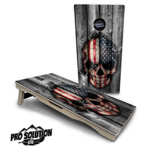Skull Flag Cornhole Boards - Pro Solution Lite Series by Cornhole Solutions, custom cornhole board detail photo 4