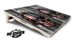 Skull Flag Cornhole Boards - Pro Solution Lite Series by Cornhole Solutions, custom cornhole board detail photo 5