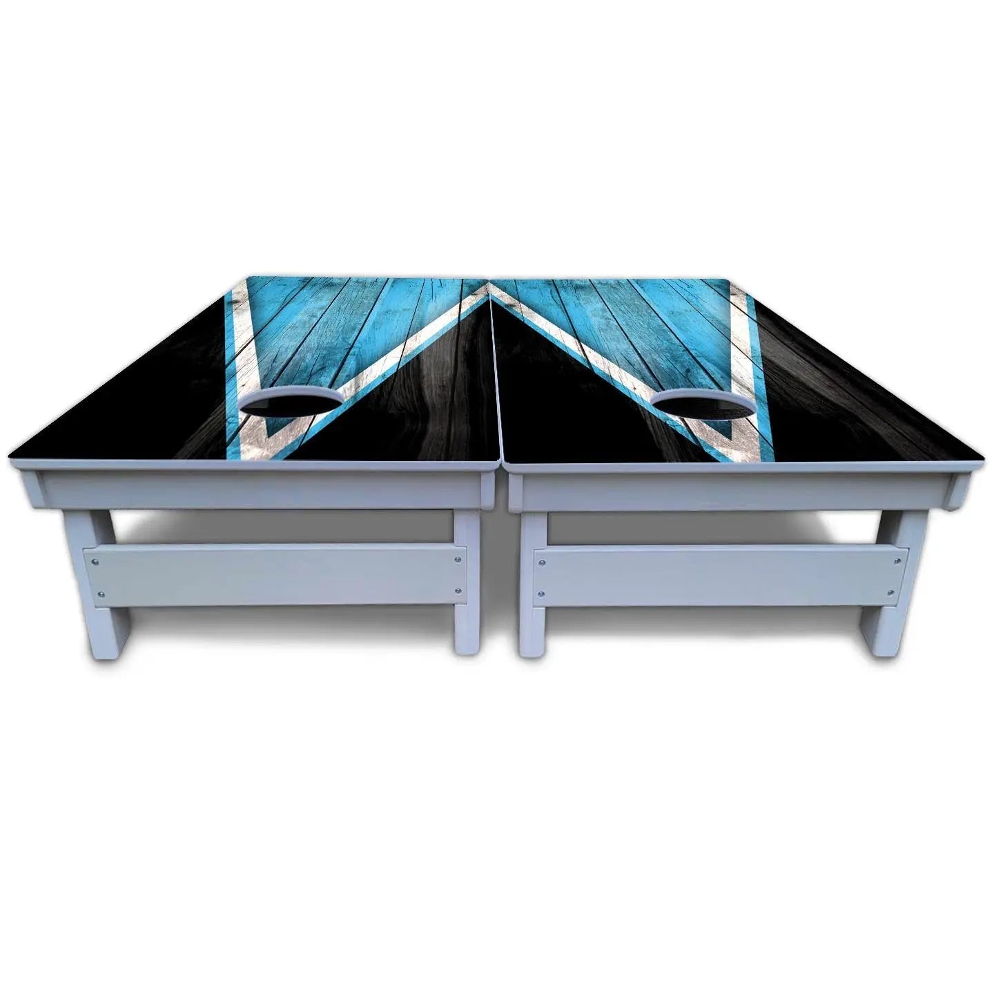Sky Blue Triangle Cornhole Boards - All Weather Series by Cornhole Solutions, custom cornhole board detail photo 5