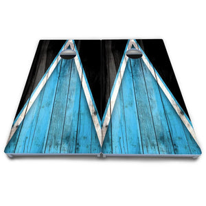 Sky Blue Triangle Cornhole Boards - All Weather Series by Cornhole Solutions, custom cornhole board detail photo 6