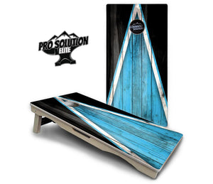 Sky Blue Triangle Cornhole Boards - Pro Solution Elite Series by Cornhole Solutions, custom cornhole board detail photo 2