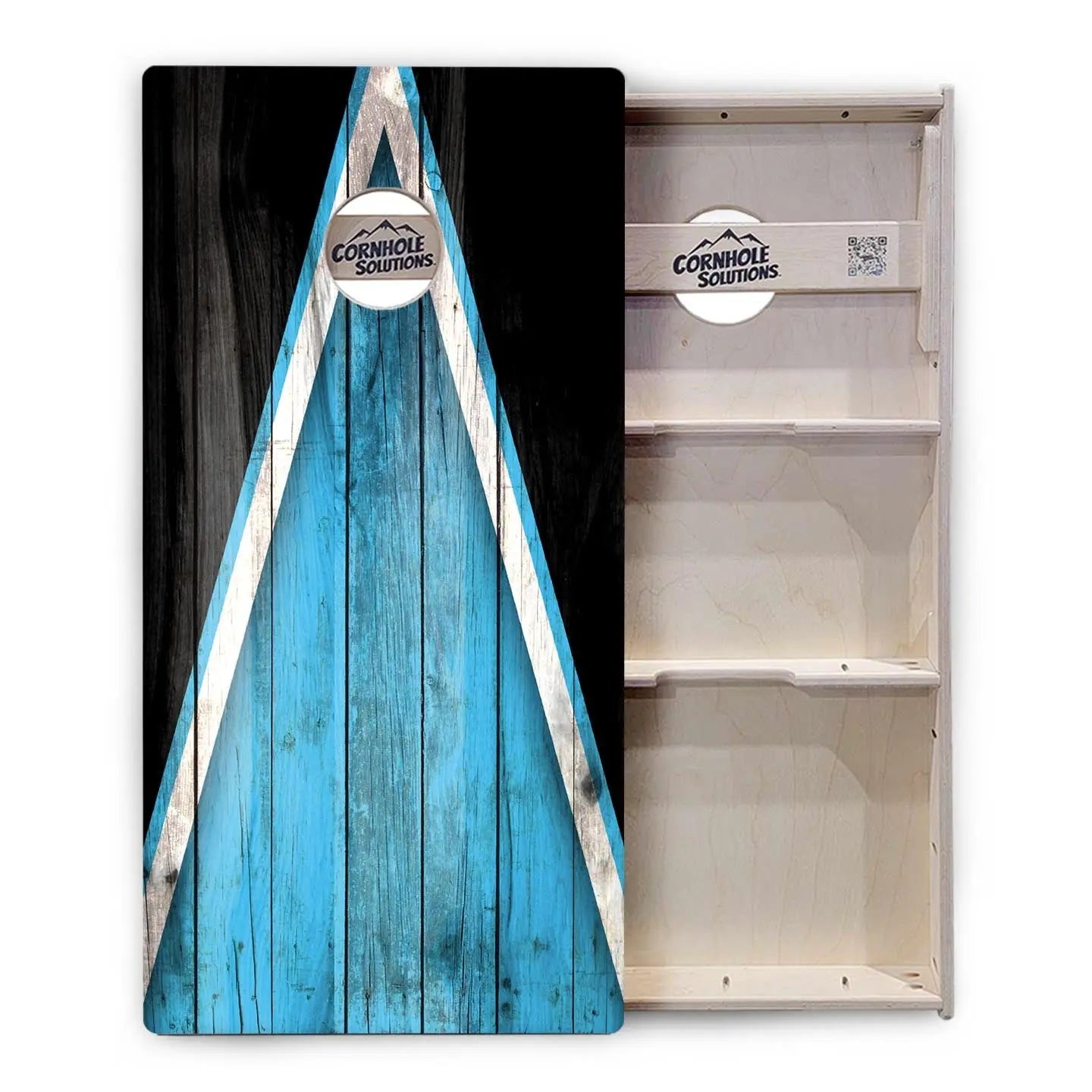 Sky Blue Triangle Cornhole Boards - Professional Tournament Series by Cornhole Solutions, custom cornhole board detail photo 3