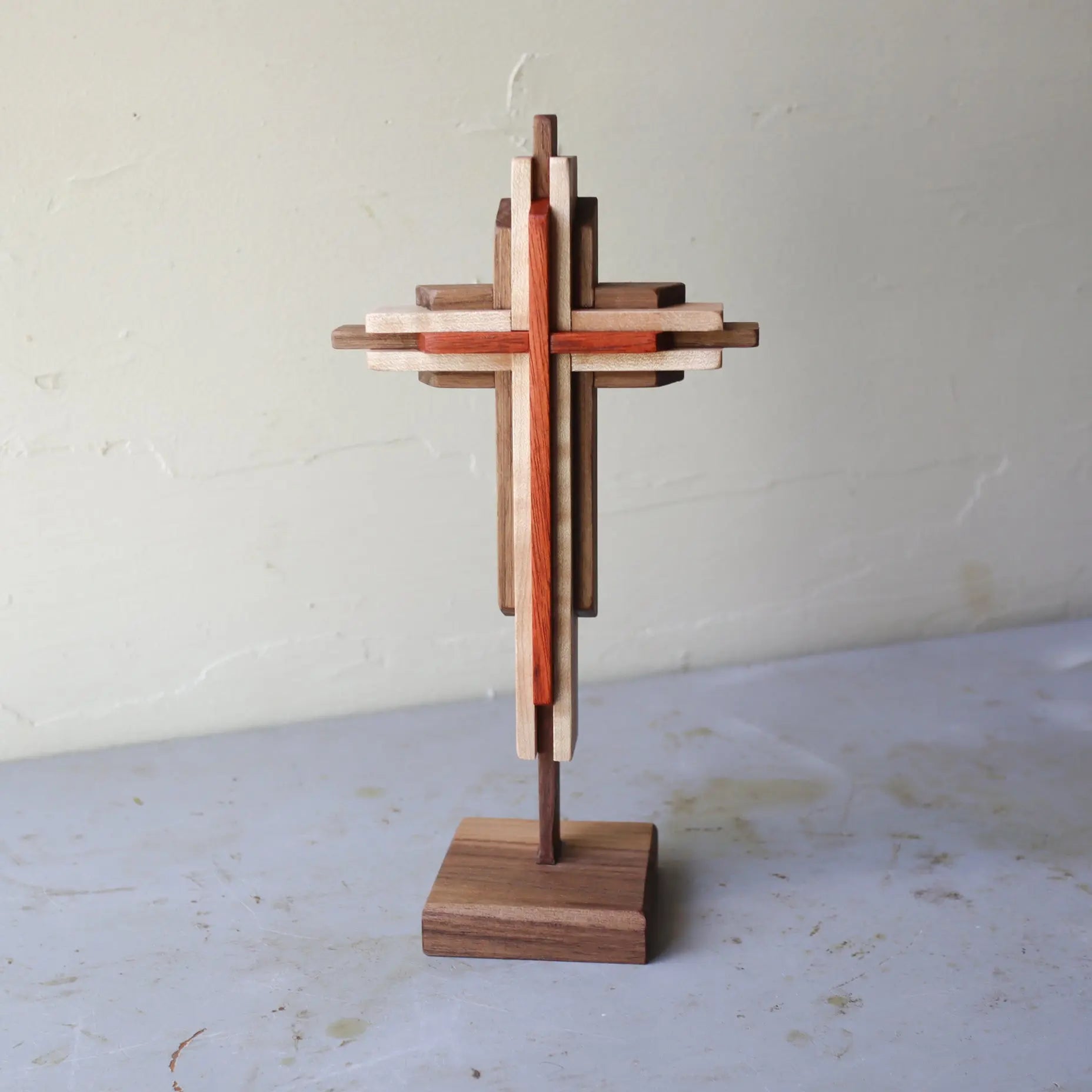 Small Layered Cross With Stand by Dennehey Design Co., home & garden main product photo