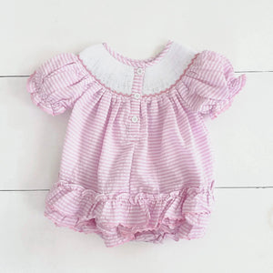 Smocked Birthday Girl Bubble by Seven Lantern Lane, children's boutique clothing detail photo 12