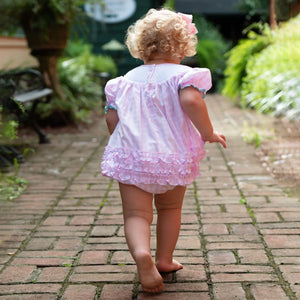 Smocked Christmas Bubble* by Seven Lantern Lane, children's boutique clothing detail photo 2