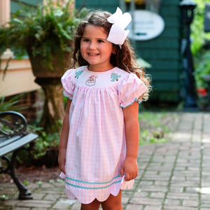 Smocked Christmas Dress by Seven Lantern Lane, Southern lifestyle apparel main product photo