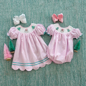 Smocked Christmas Dress by Seven Lantern Lane, Southern lifestyle apparel detail photo 6