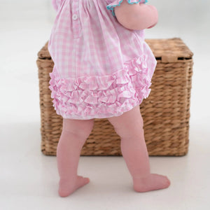 Smocked Pink Bunny Bubble by Seven Lantern Lane, children's boutique clothing detail photo 28