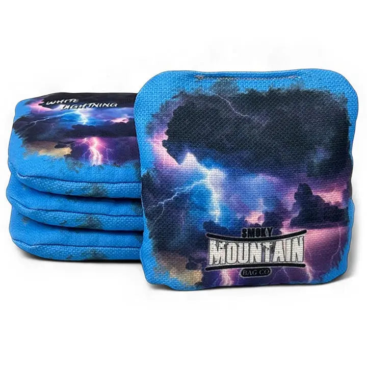Smoky Mountain Bag Co – PRO Cornhole Bags - Set of 4 - White Lightning Series by Cornhole Solutions, custom cornhole board detail photo 2