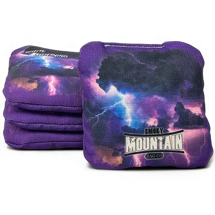 Smoky Mountain Bag Co – PRO Cornhole Bags - Set of 4 - White Lightning Series by Cornhole Solutions, custom cornhole board detail photo 5