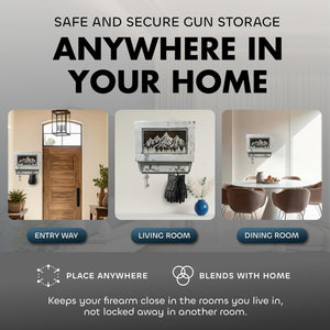 Hidden Gun Safe Coat Rack Snow Mountain Wall Decoration Concealed Shelf Firearm Cabinet by Bellewood Designs, Southern home decor detail photo 4