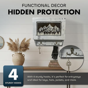 Hidden Gun Safe Coat Rack Snow Mountain Wall Decoration Concealed Shelf Firearm Cabinet by Bellewood Designs, Southern home decor detail photo 2