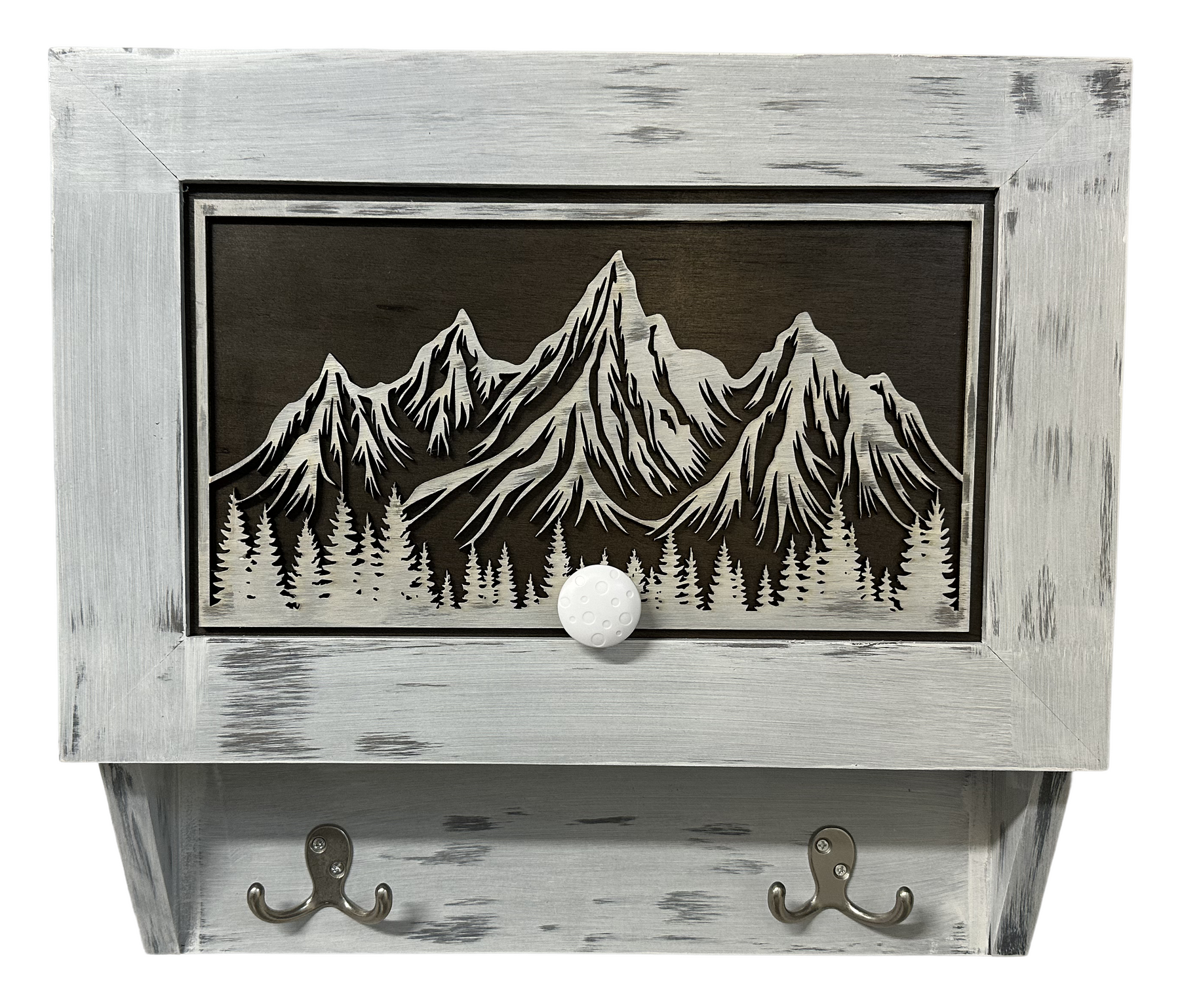 Hidden Gun Safe Coat Rack Snow Mountain Wall Decoration Concealed Shelf Firearm Cabinet by Bellewood Designs, Southern home decor detail photo 11