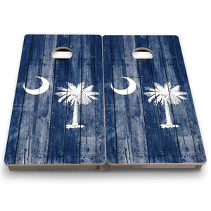 South Carolina Distressed Flag - Mini or Vacation Size Cornhole Boards by Cornhole Solutions, custom cornhole board detail photo 7