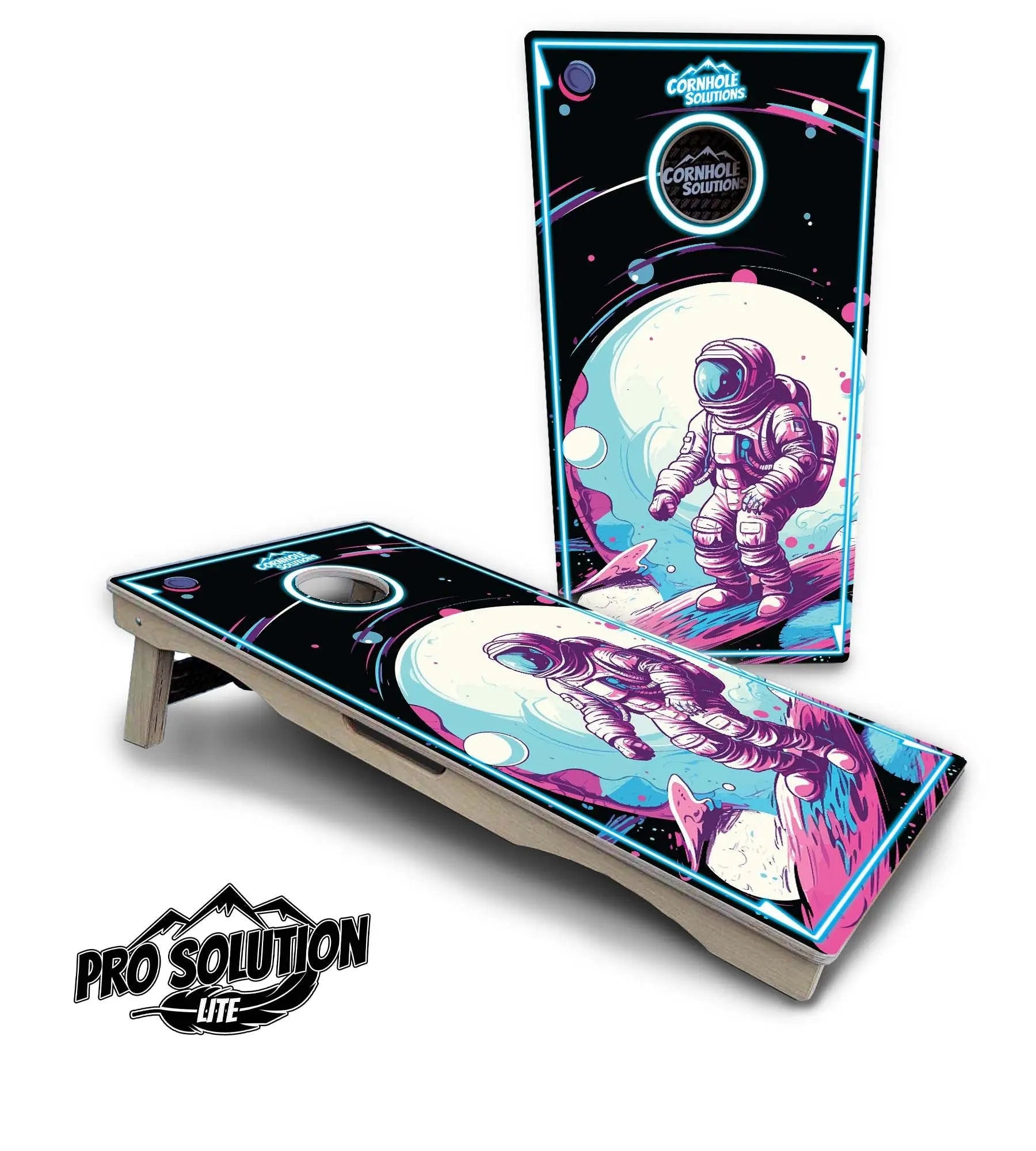Spaceman Cornhole Boards - Pro Solution Lite Series by Cornhole Solutions, custom cornhole board detail photo 2