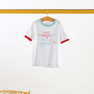 Sparkler Kisses and 4th of July Wishes Organic Cotton Tee by Nola Tawk, Southern lifestyle apparel main product photo