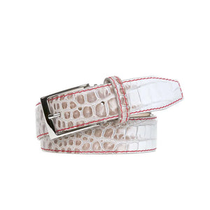 Special Edition Vintage Natural Mock Gator Leather Belt by Roger Ximenez: Bespoke Belts and Leather Accessories, handmade leather goods detail photo 4