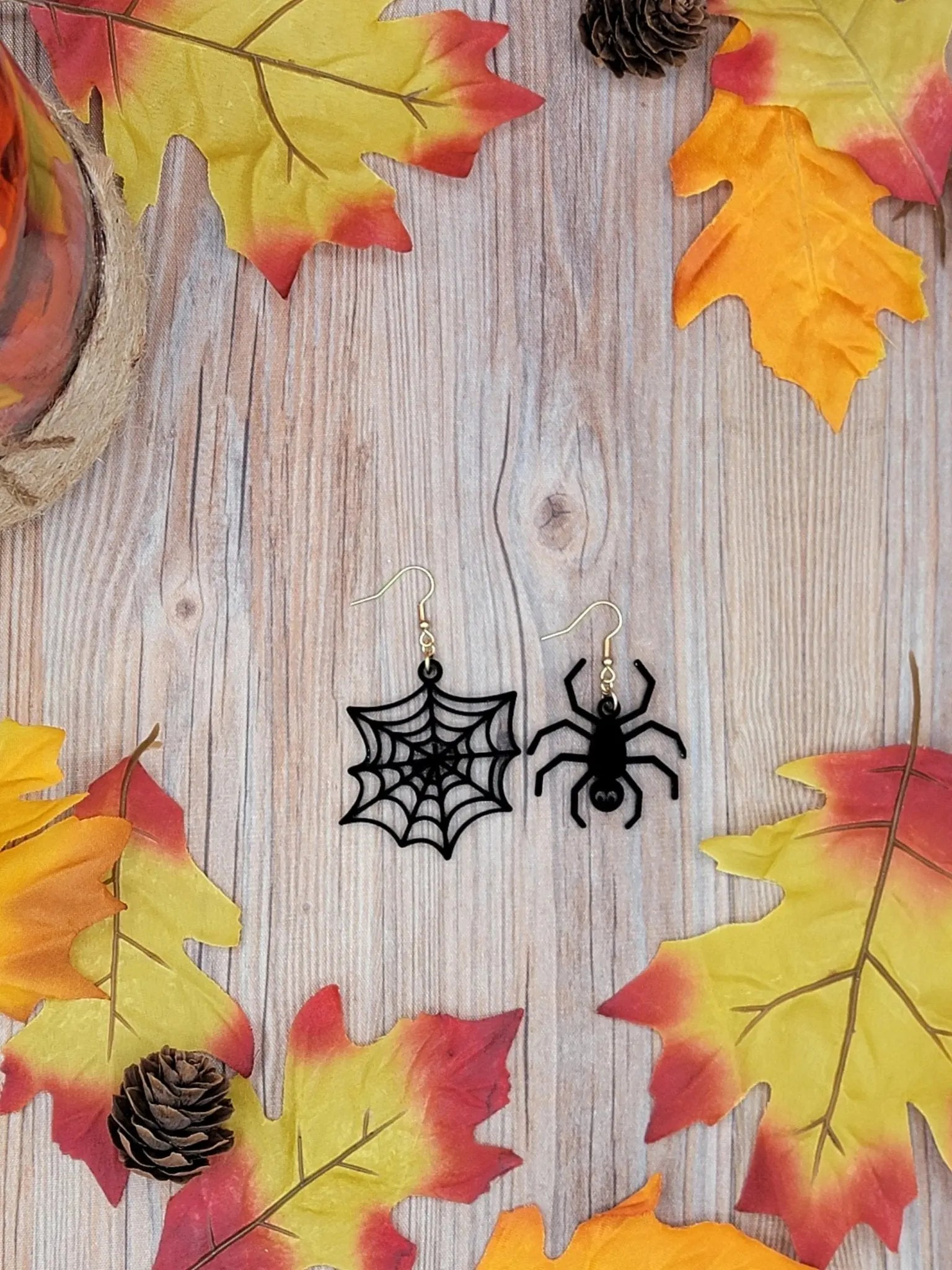 Spider Web Earrings by EverLee Creations, handmade jewelry main product photo