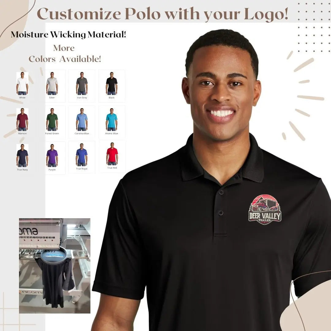Sport Tech Logo Embroidered Polo by EverLee Creations, polos main product photo