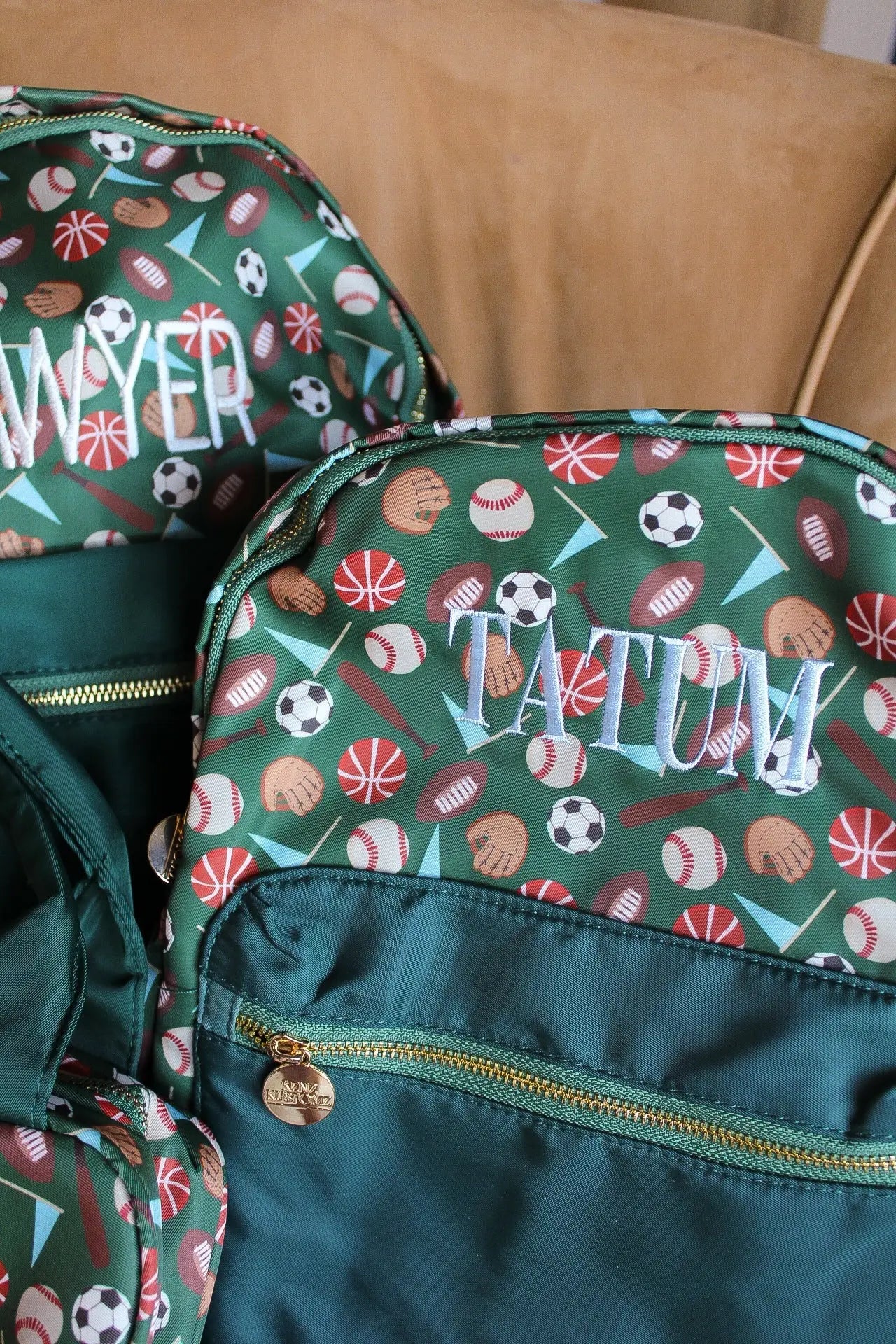 Sports Backpack - PLAIN NO EMBROIDERY by KenzKustomz, handmade leather goods detail photo 3