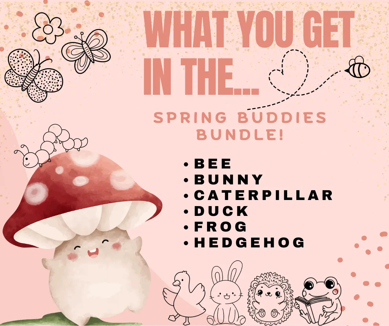 Spring Buddies Mini Fidget Toy Bundle | 3D Printed Spring Animals by Mushroom Lady Co, handmade jewelry detail photo 3