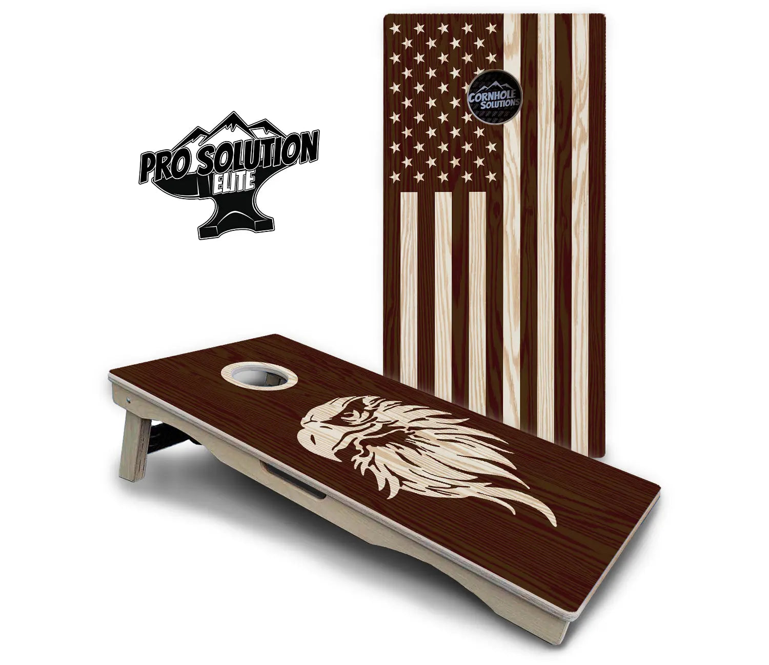 Stained Eagle & Flag Cornhole Boards - Pro Solution Elite Series by Cornhole Solutions, custom cornhole board detail photo 12