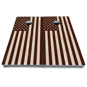 Stained Flag & Eagle Cornhole Boards - All Weather Series by Cornhole Solutions, custom cornhole board detail photo 6