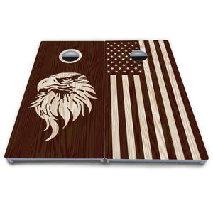 Stained Flag & Eagle Cornhole Boards - All Weather Series by Cornhole Solutions, custom cornhole board detail photo 7