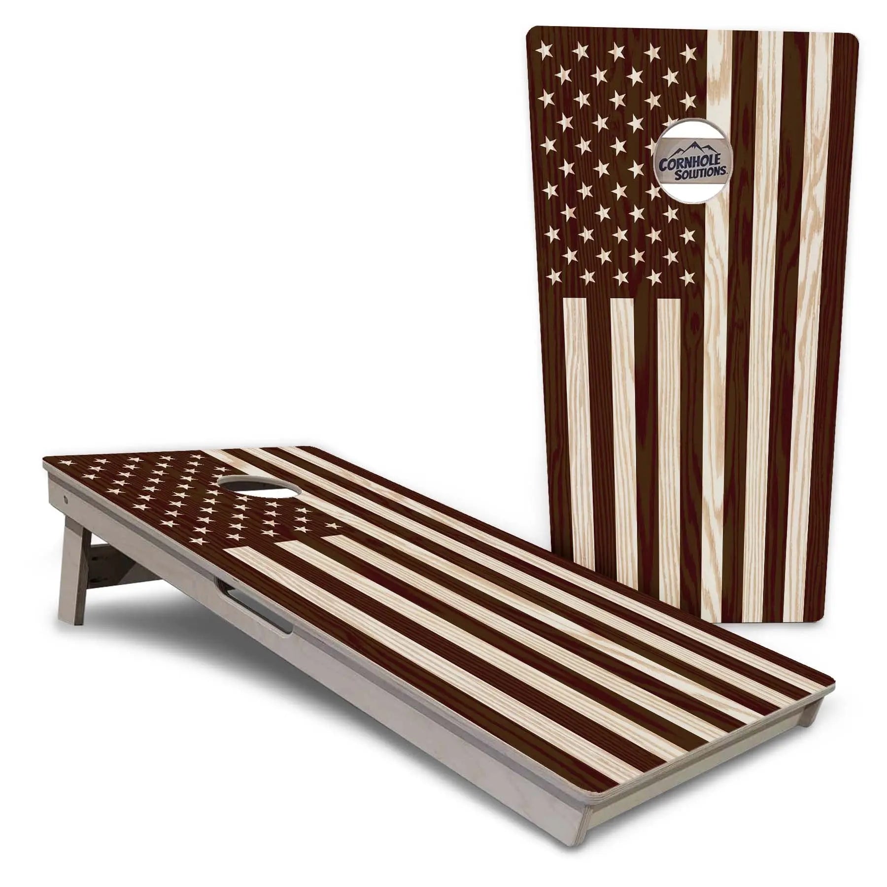 Stained Flag & Eagle Cornhole Boards - Professional Tournament Series by Cornhole Solutions, custom cornhole board detail photo 10
