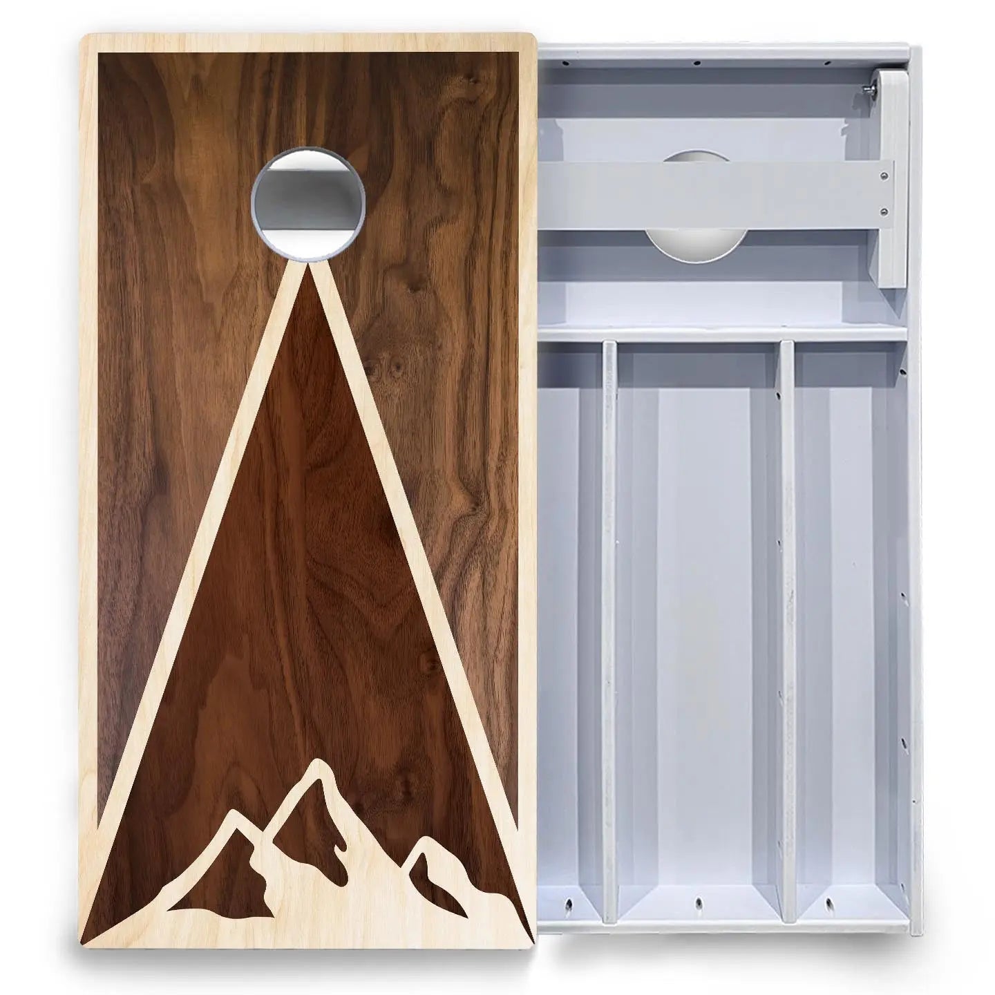 Stained Mountain Scene Cornhole Boards - All Weather Series by Cornhole Solutions, custom cornhole board detail photo 3