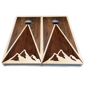 Stained Mountain Scene Cornhole Boards - All Weather Series by Cornhole Solutions, custom cornhole board detail photo 4