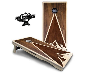 Stained Mountain Scene Cornhole Boards - Pro Solution Elite Series by Cornhole Solutions, custom cornhole board detail photo 2