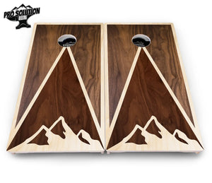 Stained Mountain Scene Cornhole Boards - Pro Solution Elite Series by Cornhole Solutions, custom cornhole board detail photo 4