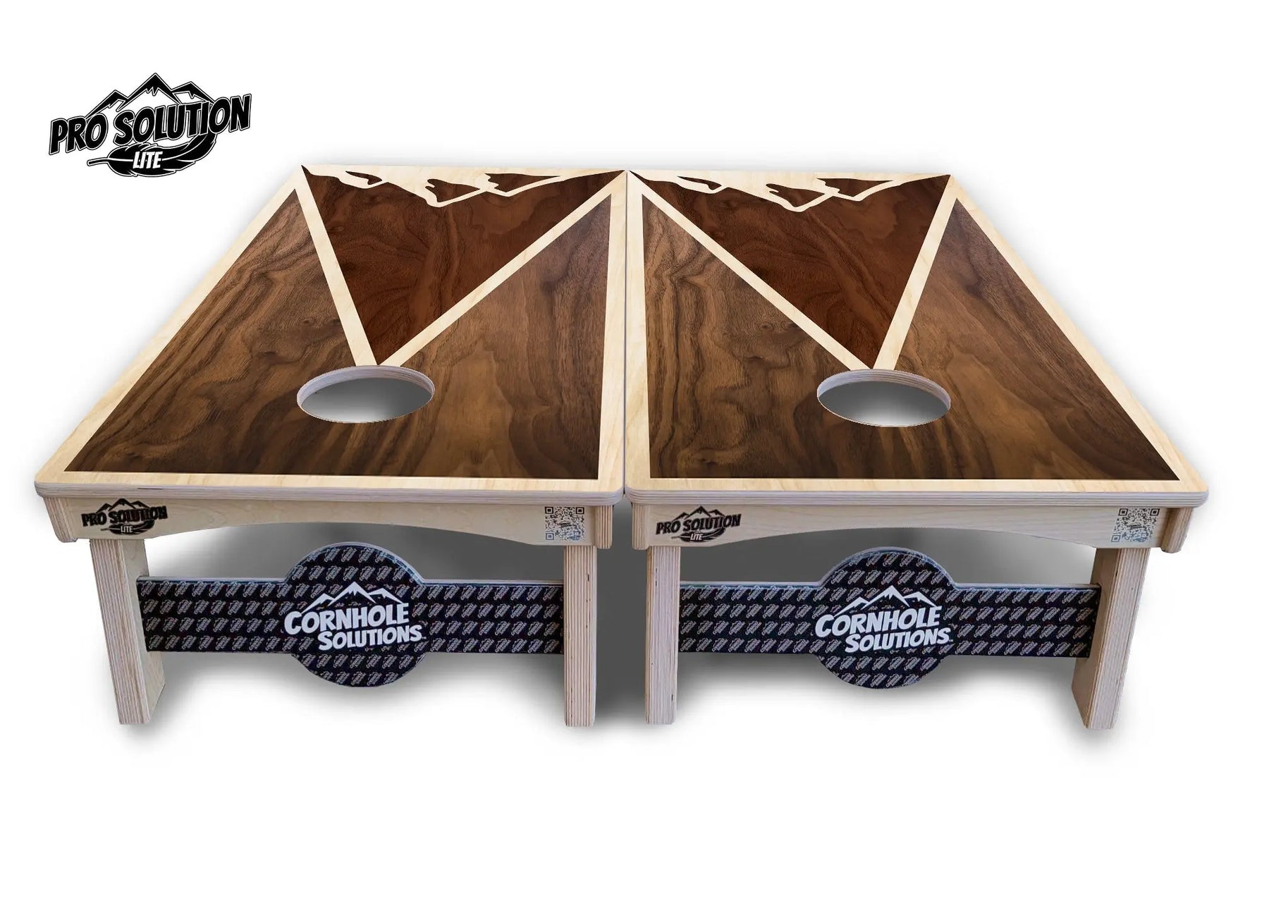 Stained Mountain Scene Cornhole Boards - Pro Solution Lite Series by Cornhole Solutions, custom cornhole board detail photo 2