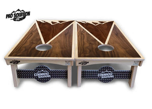 Stained Mountain Scene Cornhole Boards - Pro Solution Lite Series by Cornhole Solutions, custom cornhole board detail photo 2